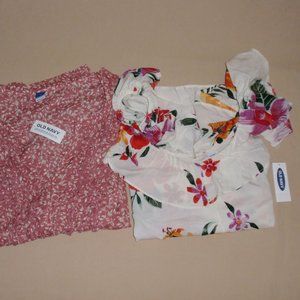NWT Lot of 2 Old Navy Floral Summer Top Blouse Sleeveless Sz M Tropical …